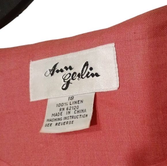 Ann Gerlin Vintage Linen Colorful Artsy Blouse Plus Size Ladies 18 ART TEACHER - Picture 3 of 4